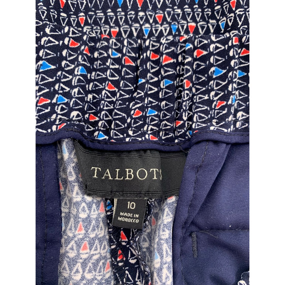 TALBOTS Sailboat Print Elastic Cuff Pants Nautical Sailing Boat Novelty 10 - Picture 9 of 10